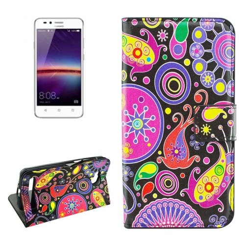 For Huawei Y3 II Acaleph Pattern Leather Case with Holder, Card Slots & Wallet