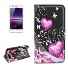 For Huawei Y3 II Hearts Pattern Leather Case with Holder, Card Slots & Wallet
