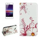 For Huawei Y3 II Buds Pattern Leather Case with Holder, Card Slots & Wallet