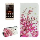 For Huawei Y5 II Blossom Pattern Leather Case with Holder, Card Slots & Wallet
