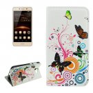 For Huawei Y5 II Butterfly Pattern Leather Case with Holder, Card Slots & Wallet
