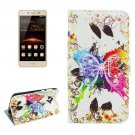 For Huawei Y5 II Crystal Pattern Leather Case with Holder, Card Slots & Wallet