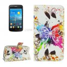 For Ascend Y600 Crystal Pattern Leather Case with Holder, Card Slots & Wallet