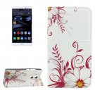 For Huawei Mate 8 Buds Pattern Leather Case with Holder, Card Slots & Wallet