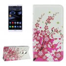 For Huawei Mate 8 Blossom Pattern Leather Case with Holder, Card Slots & Wallet