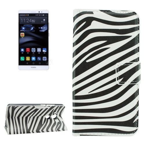 For Huawei Mate 8 Zebra Pattern Leather Case with Holder, Card Slots & Wallet