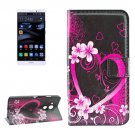 For Huawei Mate 8 Blossom Pattern Leather Case with Holder, Card Slots & Wallet
