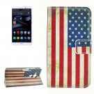 For Huawei Mate 8 US Flag Pattern Leather Case with Holder, Card Slots & Wallet