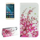 For Honor 4X Blossom Pattern Leather Case with Holder, Card Slots & Wallet