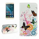 For Honor 4X Butterfly Pattern Leather Case with Holder, Card Slots & Wallet