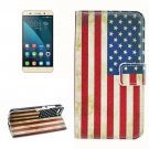 For Honor 4X US Flag Pattern Leather Case with Holder, Card Slots & Wallet