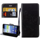For Huawei Y6 II Black Butterflies Leather Case with Holder, Card Slots & Wallet