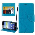 For Huawei Y6 II Blue Butterflies Leather Case with Holder, Card Slots & Wallet