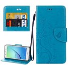 For Huawei NovaI Blue Butterflies Leather Case with Holder, Card Slots & Wallet
