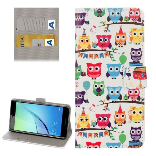For Huawei NovaI Owls Pattern Leather Case with Holder, Card Slots & Wallet