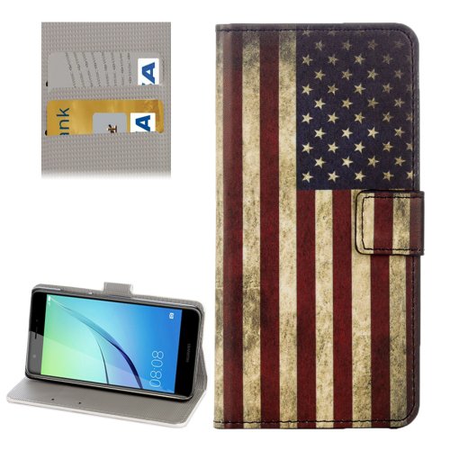 For Huawei NovaI US Flag Pattern Leather Case with Holder, Card Slots & Wallet