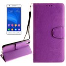 For Honor 4A & Y6 Purple Litchi Leather Case with Holder, Card Slots & Wallet