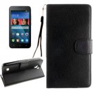 For Huawei Y5 Black Litchi Leather Case with Holder, Card Slots & Wallet
