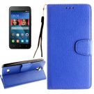 For Huawei Y5 Blue Litchi Leather Case with Holder, Card Slots & Wallet