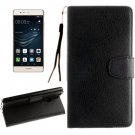 For Huawei P9 Lite Black Litchi Leather Case with Holder, Card Slots & Wallet
