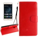 For Huawei P9 Lite Red Litchi Leather Case with Holder, Card Slots & Wallet
