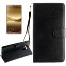 For Huawei Mate 8 Black Litchi Leather Case with Holder, Card Slots & Wallet
