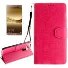 For Huawei Mate 8 Magenta Litchi Leather Case with Holder, Card Slots & Wallet