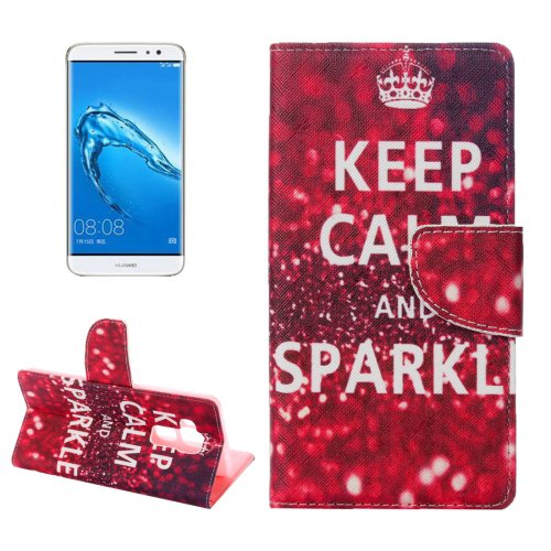 For nova plus Sparkle Pattern Leather Case with Holder, Card Slots & Wallet