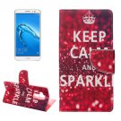 For nova plus Sparkle Pattern Leather Case with Holder, Card Slots & Wallet