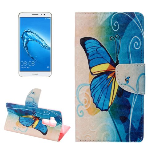 For nova plus Butterfly Pattern Leather Case with Holder, Card Slots & Wallet