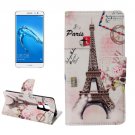 For nova plus Eiffel Pattern Leather Case with Holder, Card Slots & Wallet