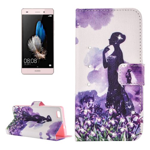 For Huawei P8 Lite Flowers Pattern Leather Case with Holder, Card Slots & Wallet