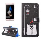 For Huawei P8 Lite lovers Pattern Leather Case with Holder, Card Slots & Wallet