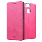 For Huawei P9 MOFI VINTAGE Magenta Smart Leather Case with Holder & Card Slots