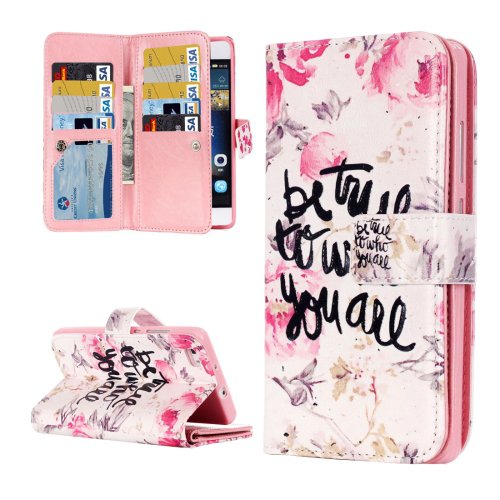 For Huawei P8 Lite True Pattern Leather Case with 9 Card Slots, Wallet & Holder