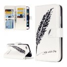 For Huawei P8 Lite Feather Pattern Leather Case with 9 Card Slots, Wallet & Holder