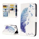 For Huawei P8 Lite Feather Pattern Leather Case with 9 Card Slots, Wallet & Holder