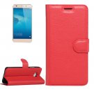 For Huawei Honor 5c Red Litchi Leather Case with Card Slots, Wallet & Holder