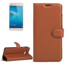 For Huawei Honor 5c Brown Litchi Leather Case with Card Slots, Wallet & Holder