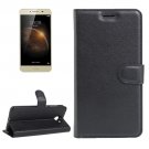 For Y6 Elite & Y5 II Black Litchi Leather Case with Card Slots, Wallet & Holder