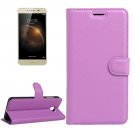 For Y6 Elite & Y5 II Purple Litchi Leather Case with Card Slots, Wallet & Holder