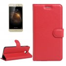 For Y6 Elite & Y5 II Red Litchi Leather Case with Card Slots, Wallet & Holder