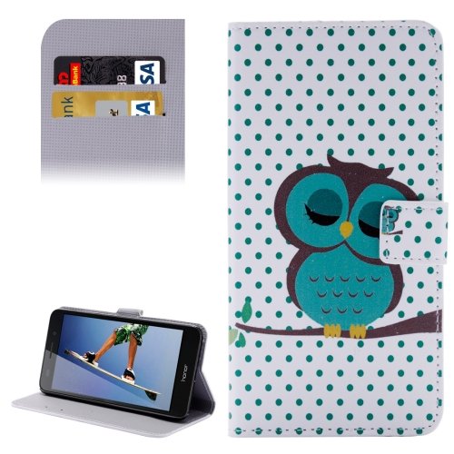 For Honor 5A Owl Pattern Leather Case with Holder, Card Slots & Wallet