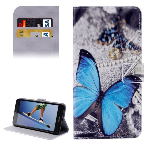 For Honor 5A Butterfly Pattern Leather Case with Holder, Card Slots & Wallet
