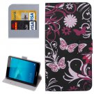 For Honor 5C Butterfly Pattern Leather Case with Holder, Card Slots & Wallet
