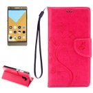 For Honor 7 Butterflies Magenta Leather Case with Holder, Card Slots & Wallet