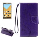 For Honor 7 Butterflies Purple Leather Case with Holder, Card Slots & Wallet