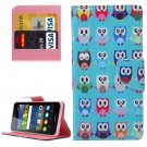 For Y6 Pro Owls Pattern Leather Case with Holder, Card Slots & Wallet