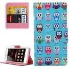 For Huawei Y5 II Owls Pattern Leather Case with Holder, Card Slots & Wallet