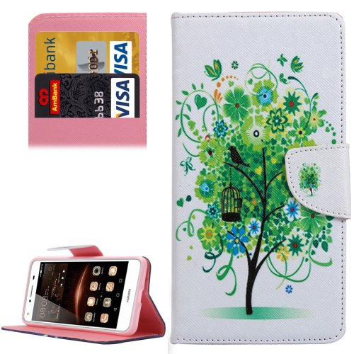 For Huawei Y5 II Bloom Pattern Leather Case with Holder, Card Slots & Wallet